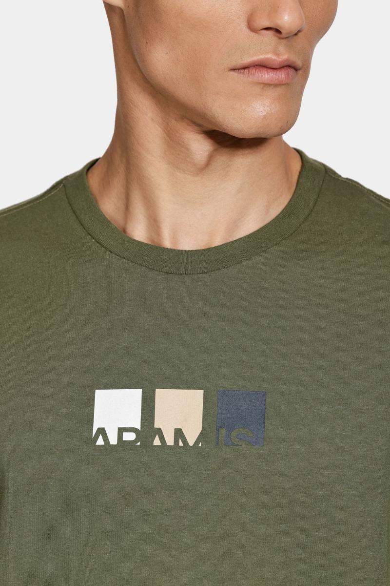 Camiseta Aramis Manga Curta Silk Bloco Verde Militar - 4