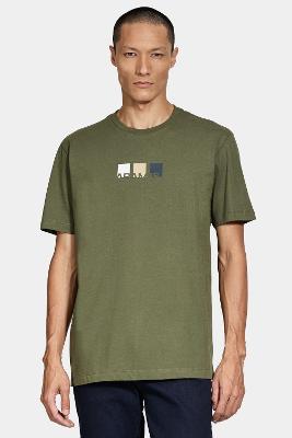 Camiseta Aramis Manga Curta Silk Bloco Verde Militar