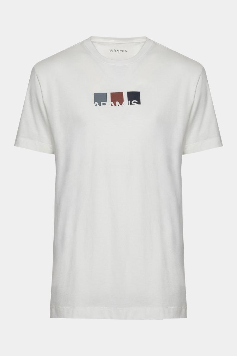 Camiseta Aramis Manga Curta Silk Bloco Off White - 1