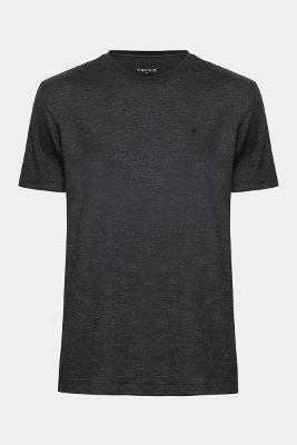 Camiseta Aramis Manga Curta Malha Flame Mescla Preto