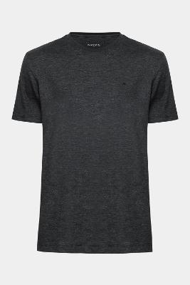 Camiseta Aramis Manga Curta Malha Flame Mescla Preto