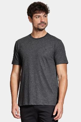 Camiseta Aramis Manga Curta Malha Flame Mescla Preto