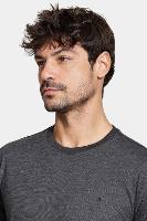 Camiseta Aramis Manga Curta Malha Flame Mescla Preto