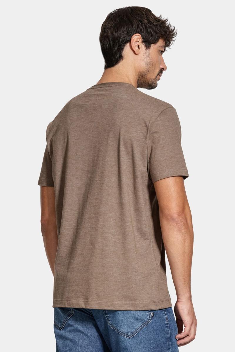 Camiseta Aramis Manga Curta Malha Flame Mescla Marrom - 5