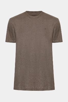 Camiseta Aramis Manga Curta Malha Flame Mescla Marrom