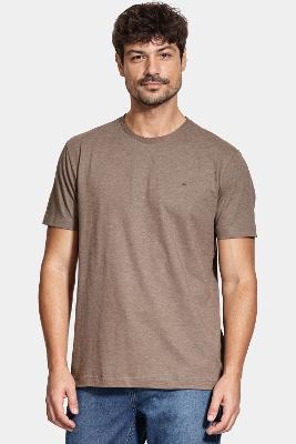 Camiseta Aramis Manga Curta Malha Flame Mescla Marrom