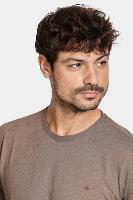 Camiseta Aramis Manga Curta Malha Flame Mescla Marrom