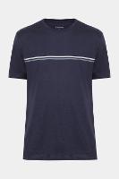 Camiseta Aramis Manga Curta Silk Listras Marinho - 1