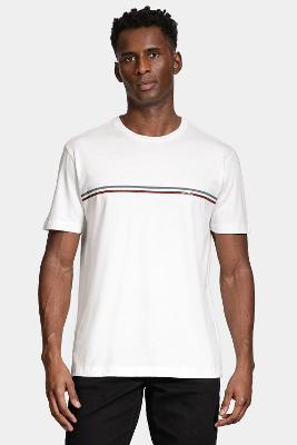 Camiseta Aramis Manga Curta Silk Listras Off White
