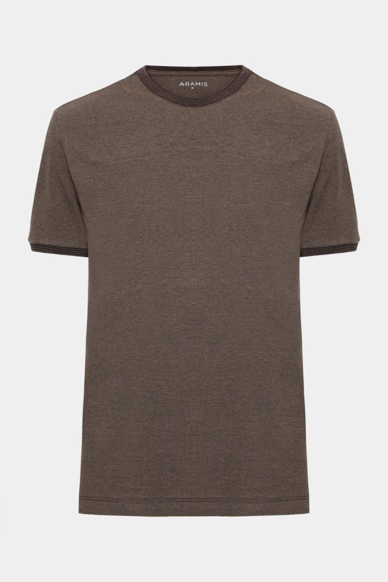 Camiseta Aramis Regular Manga Curta Castor - 1