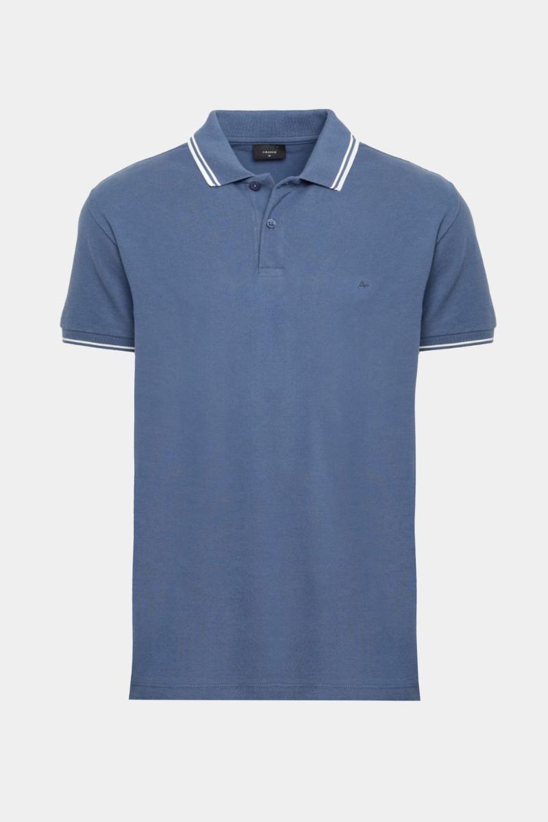 Polo Aramis Aramis Manga Curta Frisos New Azul Jeans - 5