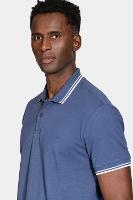 Polo Aramis Aramis Manga Curta Frisos New Azul Jeans - 3