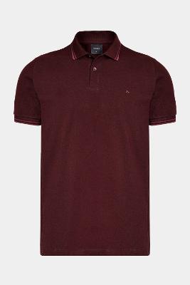 Polo Aramis Manga Curta Frisos Marrom