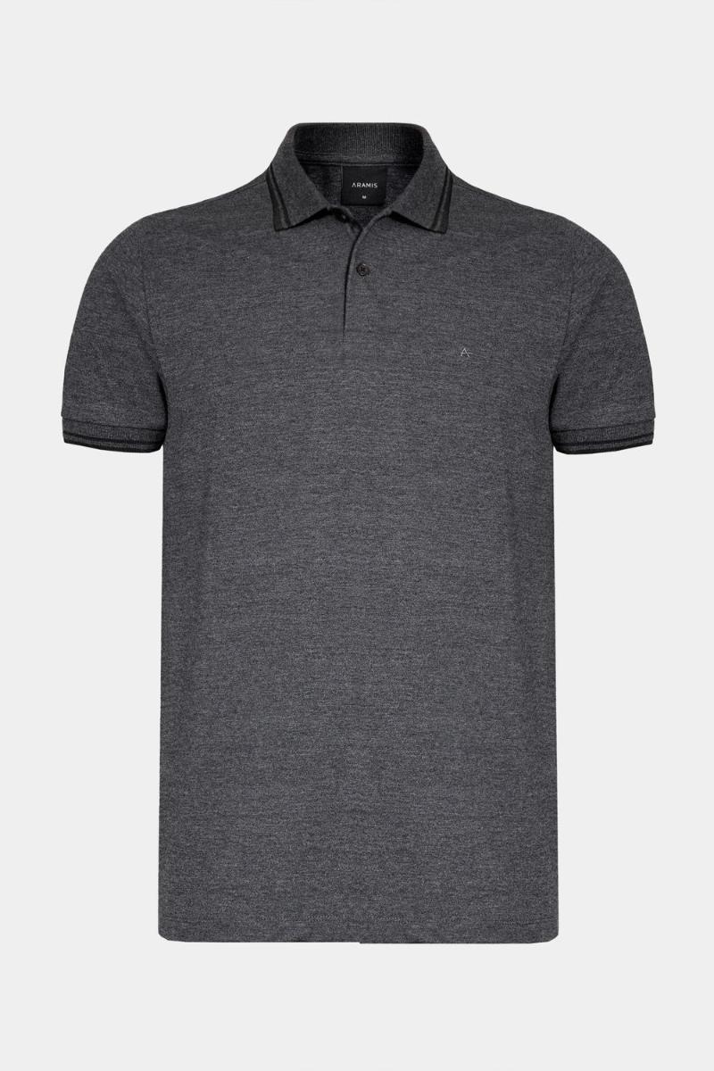 Polo Aramis Aramis Manga Curta Frisos Grafite Mescla - 1
