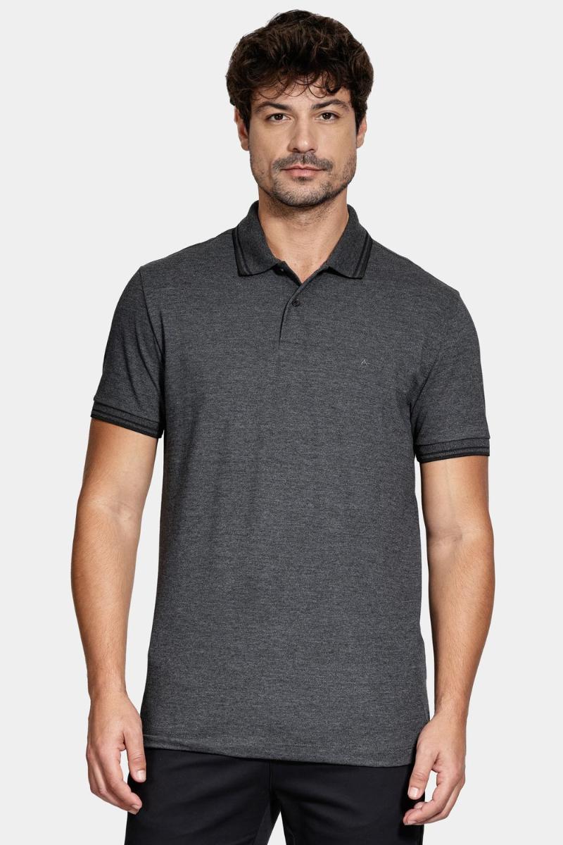 Polo Aramis Aramis Manga Curta Frisos Grafite Mescla - 2