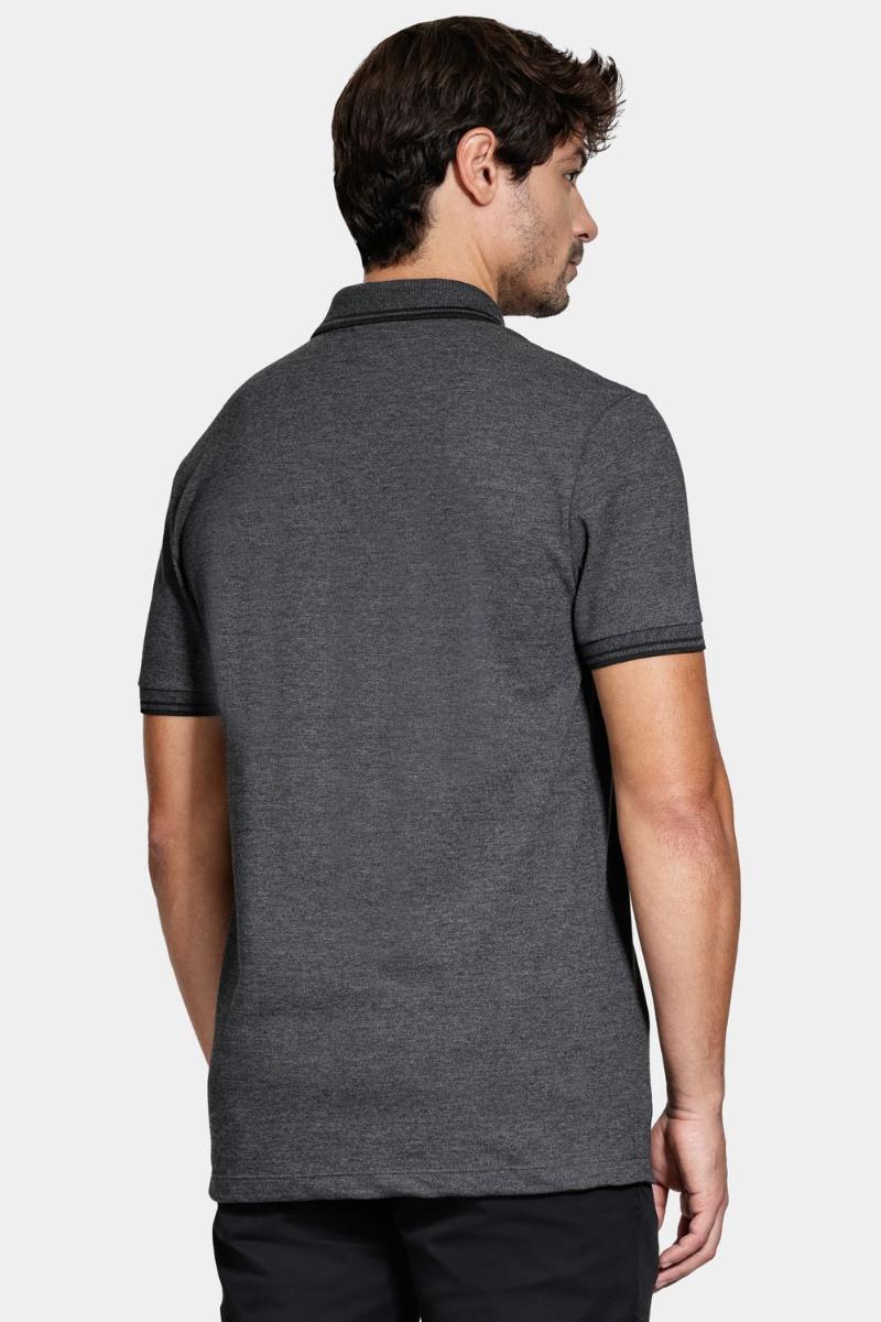Polo Aramis Aramis Manga Curta Frisos Grafite Mescla - 5