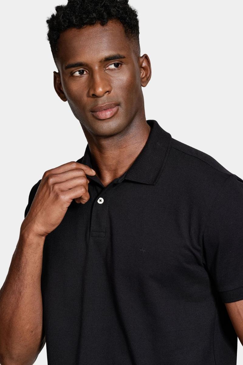 Polo Aramis Aramis Algodão Piquet Manga Curta Preto - 3