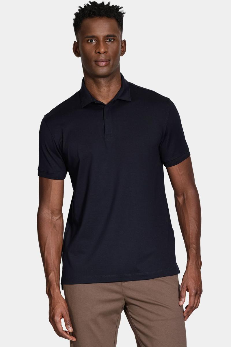 Polo Aramis Manga Curta de Algodão Pima Gaseado Navy - 2