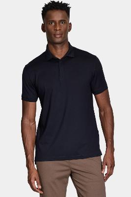 Polo Aramis Manga Curta de Algodão Pima Gaseado Navy