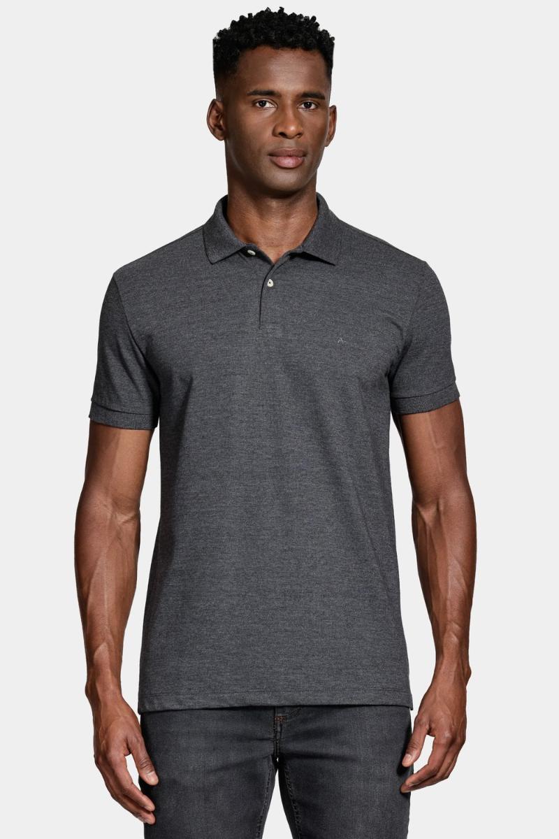 Polo Aramis Algodão Piquet Manga Curta Grafite Mescla - 2