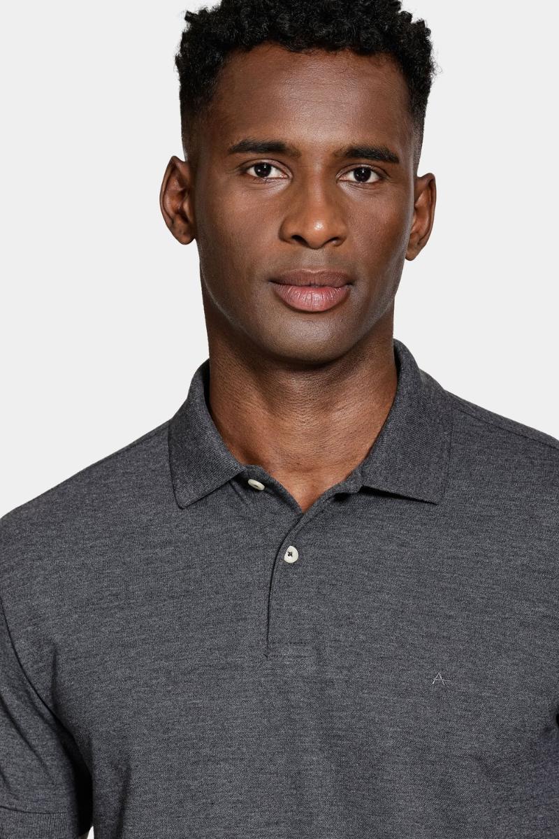 Polo Aramis Algodão Piquet Manga Curta Grafite Mescla - 4
