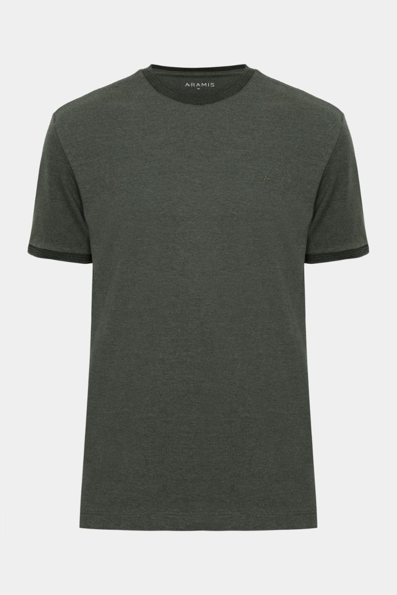 Camiseta Aramis Regular Manga Curta Verde Militar - 1