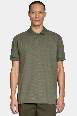 Polo Aramis Manga Curta Malha Pontilhada Verde Militar