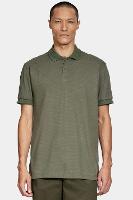 Polo Aramis Manga Curta Malha Pontilhada Verde Militar - 1