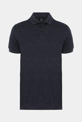 Polo Aramis Manga Curta Malha Pontilhada Marinho