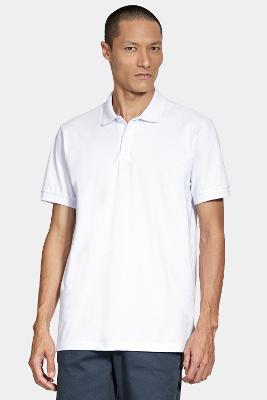 Polo Aramis Manga Curta Malha Pontilhada Branco