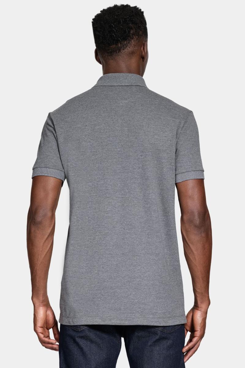Polo Aramis Manga Curta Lisa Piquet Grafite Mescla - 5