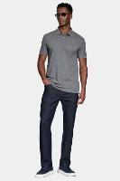 Polo Aramis Manga Curta Lisa Piquet Grafite Mescla - 3