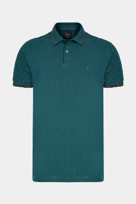 Polo Aramis Aramis Manga Curta Frisos Petroleo