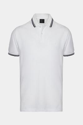 Polo Aramis Aramis Manga Curta Frisos New Off White