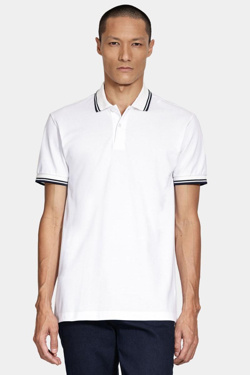 Polo Aramis Aramis Manga Curta Frisos New Off White - 2