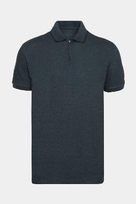 Polo Aramis Manga Curta Piquet Duplo Azul