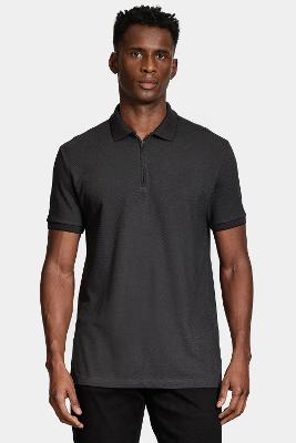 Polo Aramis Manga Curta Piquet Duplo Selfie Chumbo