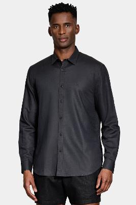 Camisa Aramis Manga Longa Regular Linho Preto