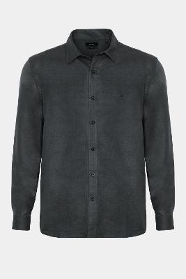 Camisa Aramis Manga Longa Regular Linho Preto