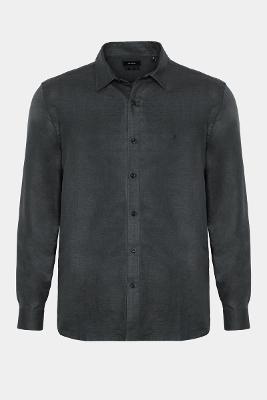 Camisa Aramis Manga Longa Regular Linho Preto