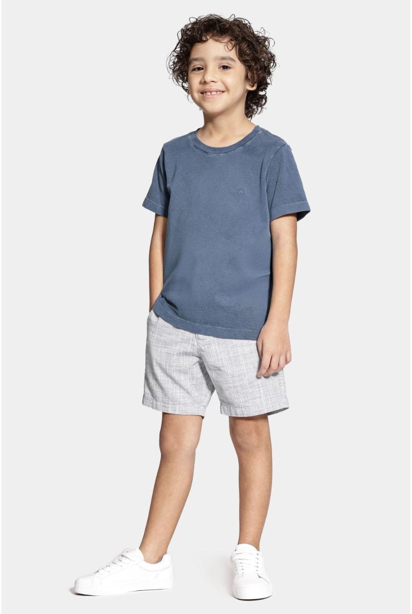 Camiseta Aramis Piquet Estonada Manga Curta Azul Neblina - 2