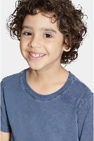 Camiseta Aramis Piquet Estonada Manga Curta Azul Neblina - 3