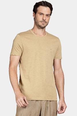 Camiseta Aramis Manga Curta Algodão Flamê Sepia