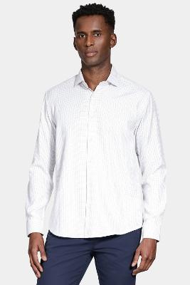 Camisa Aramis Manga Longa Slim Xadrez Branco Com Vinho
