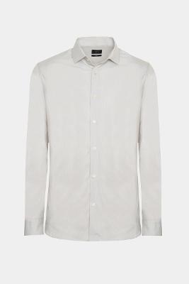 Camisa Aramis Manga Longa Sarja Caqui Branco