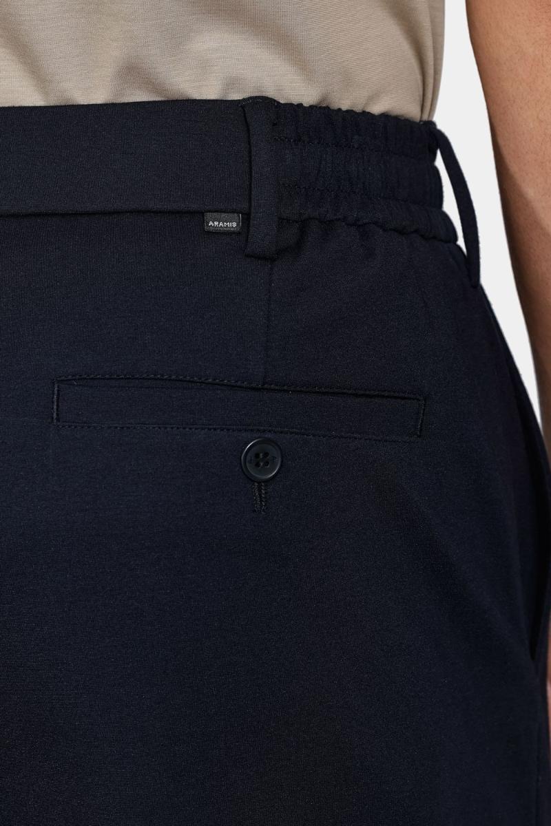 Calça Aramis Alfaiataria Malha Cós Elástico Marinho - 4