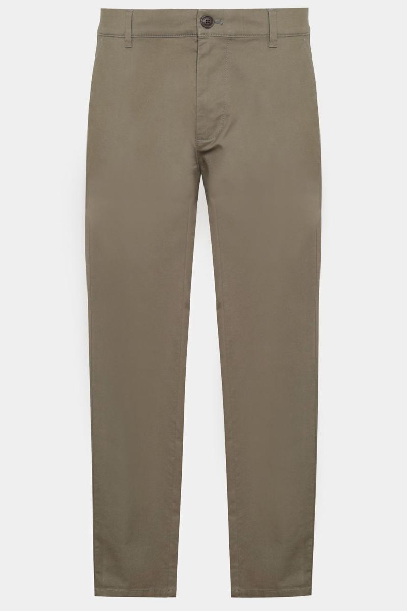 Calça Aramis Chino Slim Clássica Sarja Verde Militar - 1