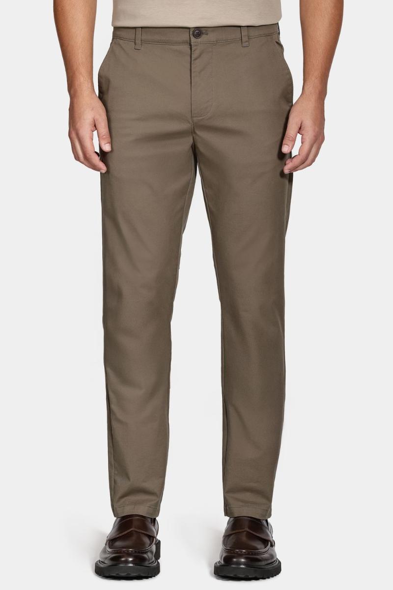 Calça Aramis Chino Slim Clássica Sarja Verde Militar - 3