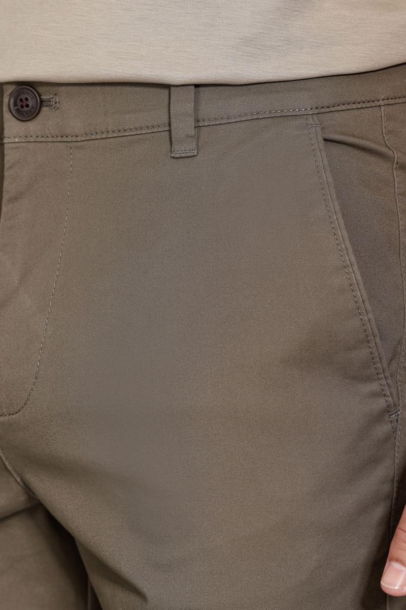 Calça Aramis Chino Slim Clássica Sarja Verde Militar - 6