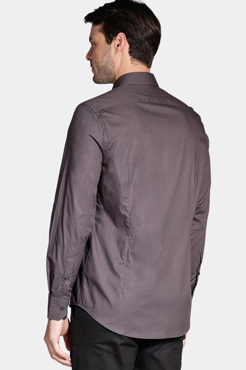 Camisa Slim Social Com Elastano Chumbo - 4